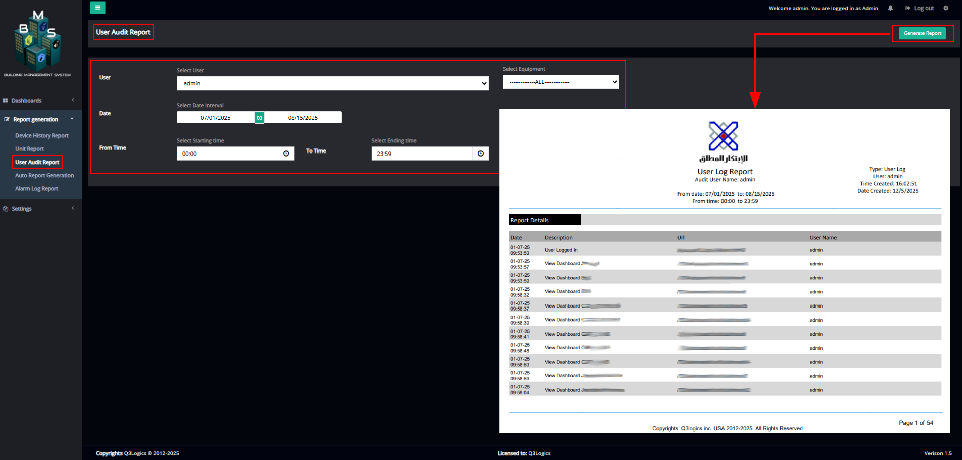 User Audit Logs Generator and Logs